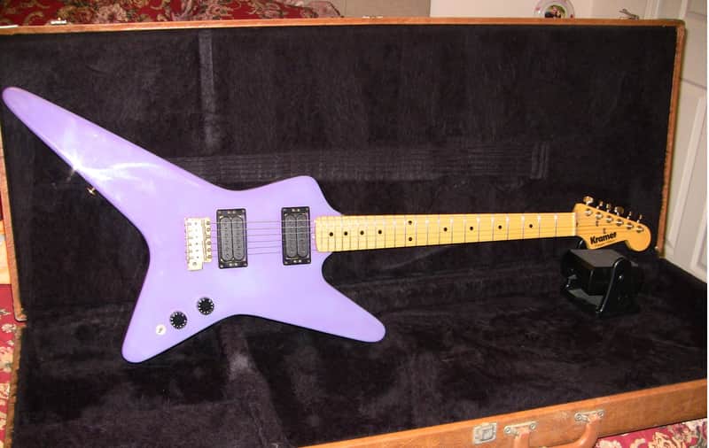 1981-1982 Kramer Voyager Strat Head Megla Purple with OHSC image 1