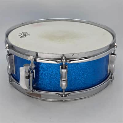 Used Vintage Ludwig Snare Drum 14x5 Blue Sparkle - Good image 3