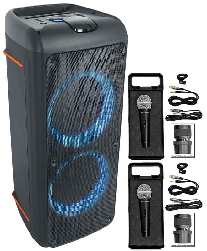 Rockville ROCK PARTY 9 Dual 8" Wireless Rechargeable Karaoke Machine System+Mics image 1