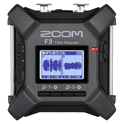 Zoom F3 2-Input / 2-Track Portable Field Recorder with Pro Field Kit Bundle with 64GB microSDXC Memory Card, Mounting Plate for Zoom F3 and XLR-P20T Pro 20 ft XLR Microphone Cable image 3