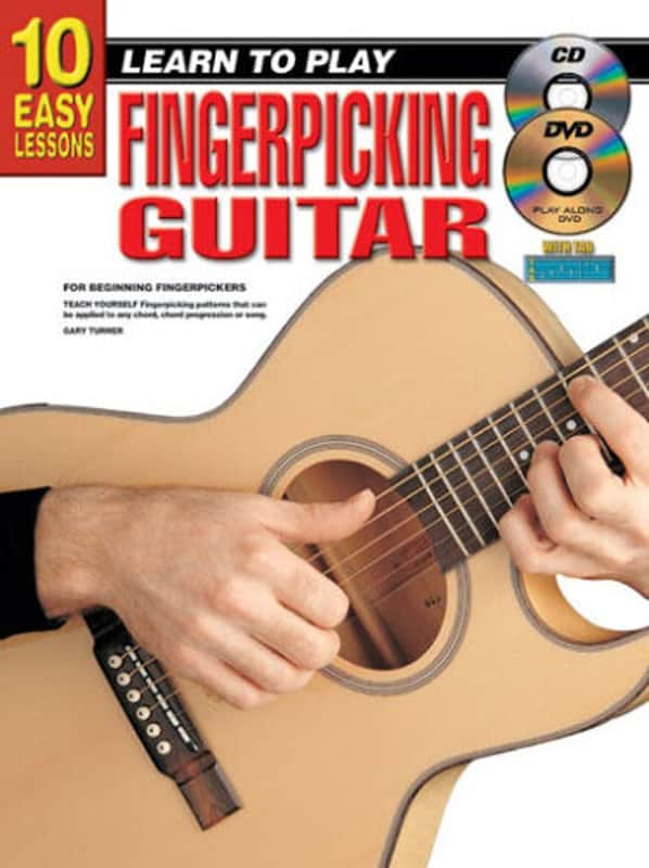 Learn How To Play Guitar - Easy Fingerpicking Guitar Music Book with CD DVD - K4 image 1