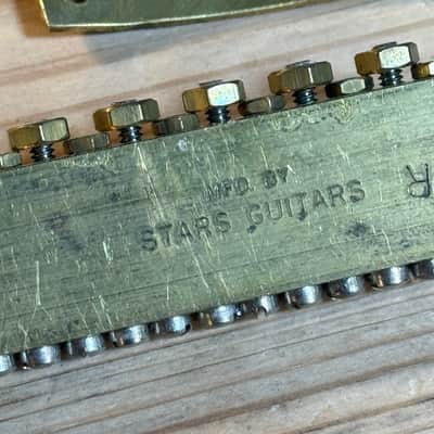Stars Guitars brass XII tailpiece and bridge 70s brass 12 string guitar image 3
