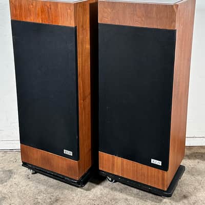 Mid Century Modern Speakers KLH Set 355 The Baron Tower Walnut Glass image 11