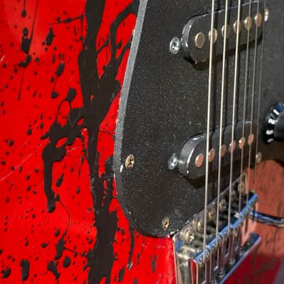 Strat style offset "BloodClot" electric guitar 3 strong single coil PU fretwork, set-up, Dunlop Pro image 11
