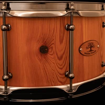 Woodland Percussion 14" x 6.5" Reclaimed Heart Pine Stave Snare Drum Natural Oil image 4