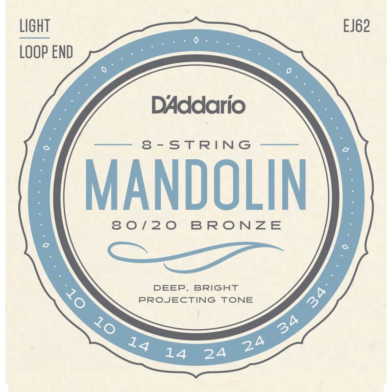 D'Addario Mandolin Strings J62 10-34 80/20 Bronze Loop End - Strings image 1