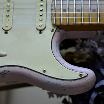 Fender American Stratocaster Heavy Relic Shell Pink Eric Johnson Pups Maple Neck image 3
