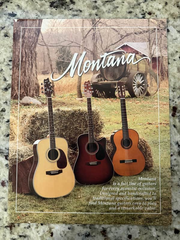 Montana Acoustic Guitar Catalog 1993 M18 M78 m28 EM28C EM24C image 1