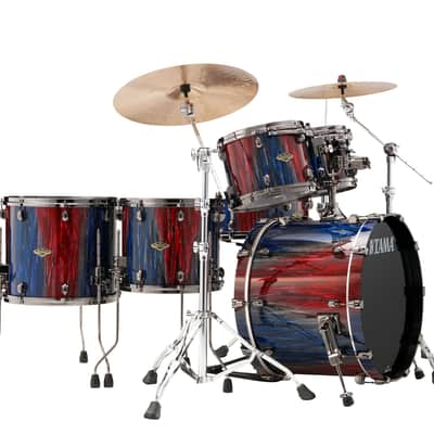 ~LIMITED EDITION~ TAMA Starclassic Walnut/Birch 5-Piece 10/12/14/16/22 Drum Kit Set in Crimson Sapphire Cascade Lacquer with Black Nickel Hardware *IN STOCK* image 3