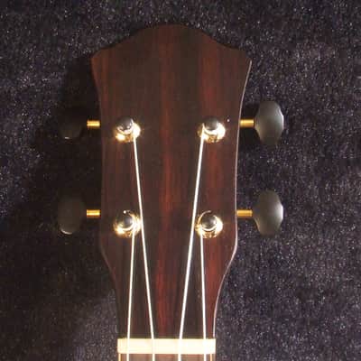 Handcrafted 4 String Baritone Ukulele, Solid Mango & Acacia, Flower inlay, Soft-bag, Bruce Wei UKB19-2005 image 2