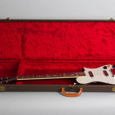 Magnatone  Mark III Deluxe Solid Body Electric Guitar (1957), ser. #53424, original brown hard shell case. image 10