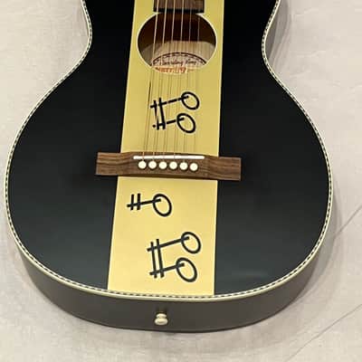 Recording King Series 7 RPS-7-NGB Limited-edition Steamboat Single 0 Acoustic Guitar - Black and Gold Satin image 2