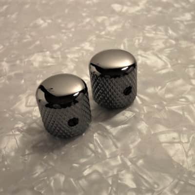 Bass Guitar Metal Dome Knob Chrome 2-pc set for Precision  Bass & Telecaster/Jazz Guitar image 1
