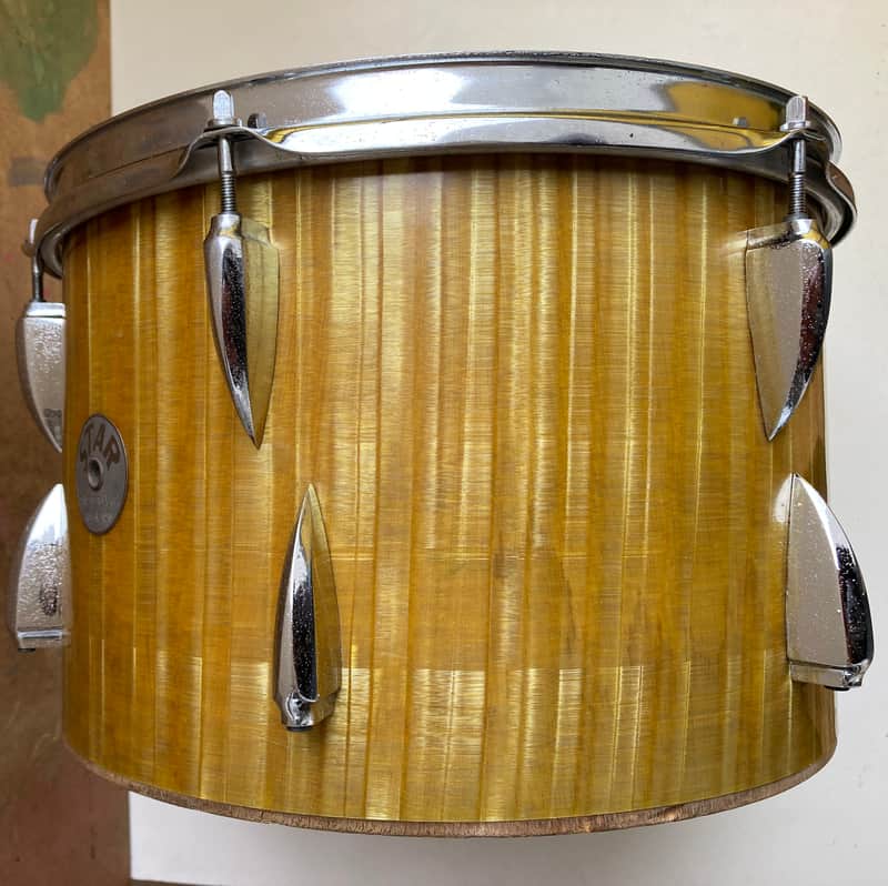 Vintage 1960s Star Outfit Drum Jazz Rock 12" X8" rack Tom Gold fibre Remo Diplomat head tama ludwig image 1