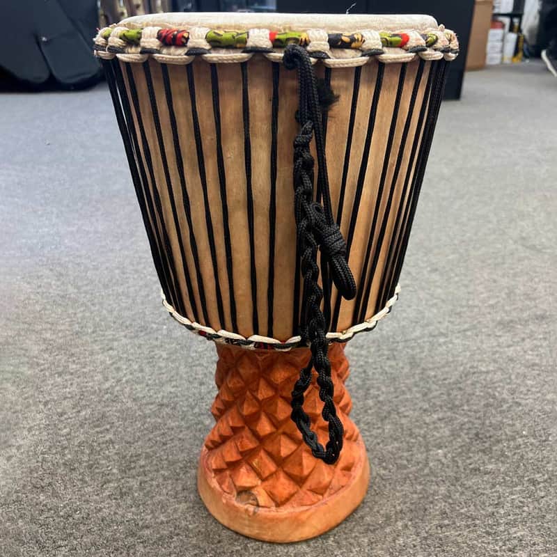 Authentic African 10.5 in. Goatskin Djembe Drum Handmade in Guinea (Pre-Owned) image 1