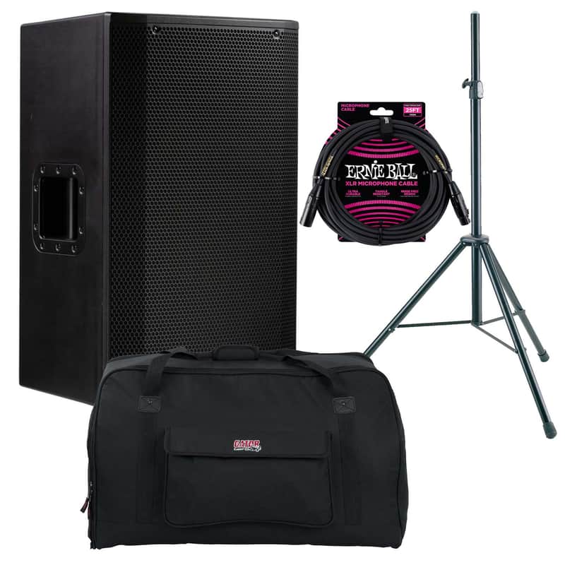EAW LA151 - 15″ 1500W 2-Way Active Speaker, Speaker Stand, Gator Tote15, ErnieBall XLR Cable Bundle image 1