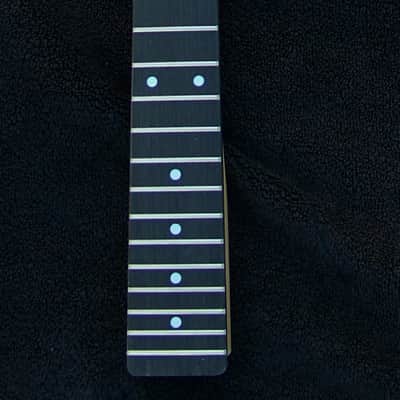 Maple/Ebony Right Hand standard 25-1/2" scale GUITAR NECK with Tuners 22 Fret Fender Tele and Strat Compatible Neck+ New Satin Nitro Finish with Frets Leveled, Crowned and Polished Frets and Includes Custom 1.65" Nut Perfectly Cut for Low Action! image 3