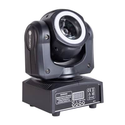 ColorKey Mover Halo Beam QUAD MKII Moving Head Fixture with 40W RGBW LED Beam, 12x 5050 RGB SMD LED Halo, and DMX Control (Black) image 2