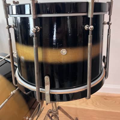 Decolite 3-pc Drum Kit Black Gold Duco Bop Sizes 12/14/16 Ludwig/WFL Shells w/ Hard Cases image 2