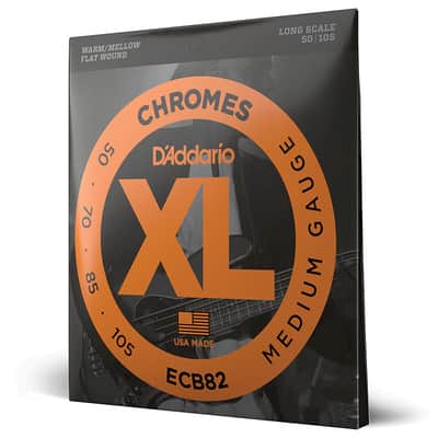 D'Addario ECB82 Chromes Bass Guitar Strings, Medium, 50-105, Long Scale image 2