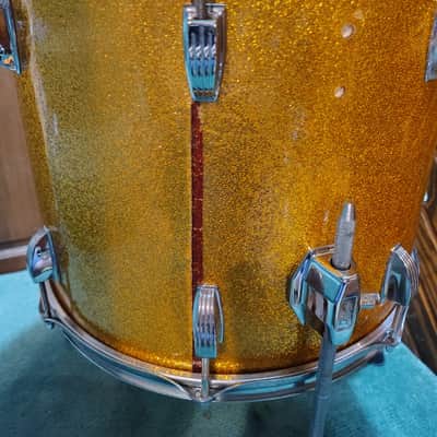 Ludwig 15"(diameter)x12"(Depth) Floor Tom (conversion) 1970's - Gold Sparkle image 8