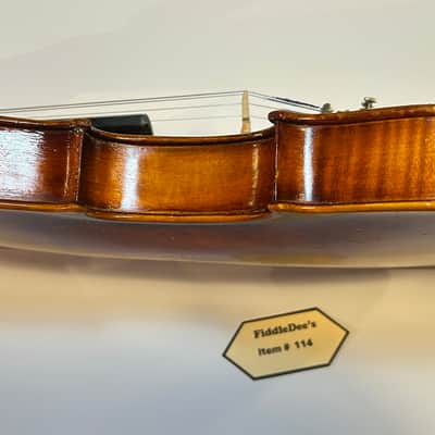 Vintage 4/4 Adult violin labeled Johan Georg Kessler 1925 - original finish with Satin Gloss Varnish image 15