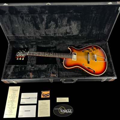 2025 Knaggs Chena A Hollowbody Archtop w Humbucker and Piezo ~ Dark Cherry Burst Gloss image 13