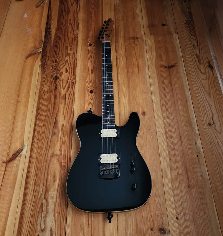 Carparelli T-Style HH Electric Guitar – Phoenix Humbuckers, Roasted Maple Neck, Push/Push Coil Split, 2026 - Gloss Black with Cream Binding image 1
