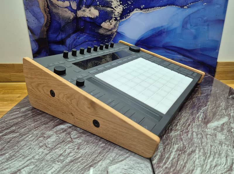 Ableton Push 3 Stand – Solid Oak Wood Synth Stand – 15° Angled Desktop Stand – Handmade Studio Gear Accessory image 1