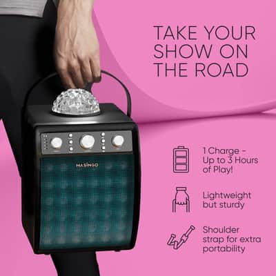 Masingo Karaoke Machine, 2 Wireless Microphones, PA Speaker System - Ostinato M7 image 2