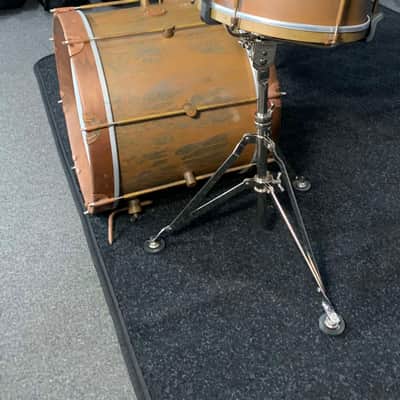 *WOW!* A&F Drum Co. 3-Piece 12/14/18 Royal Brass Bop Drum Kit Set with Wood Bass Drum Hoops image 2