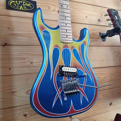 KRAMER Baretta "Hot Rod" Blue Sparkle with Flames image 5