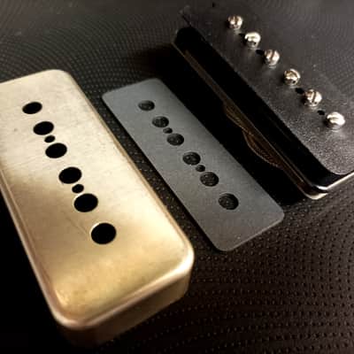 SOAP BAR P90 Pickups SET METAL Non-Plated Nickel Silver Cover Vintage  Gibson Epiphone Custom Shop Q image 6