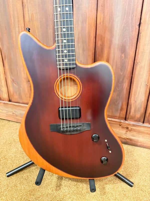 Fender American Acoustasonic Jazzmaster All-Mahogany 2022 - Present - Bourbon Burst image 1