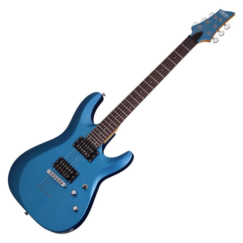 Schecter C-6 Deluxe Series Electric Guitar - Satin Light Blue Metallic image 1