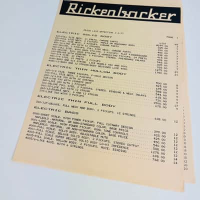 Rickenbacker 4-Piece Dealer Pack 1977 image 7
