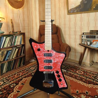 Krunk Ani Style Black Custom Guitar Soviet Era Reissue Rare USSR Retro image 6