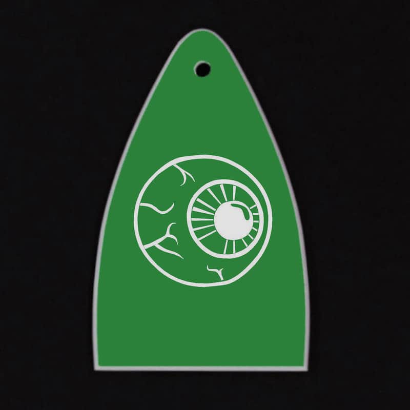 GUITAR TRUSS ROD COVER - Custom Engraved - Fit Paul Reed Smith PRS USA - EYEBALL Bloodshot Eye - GREEN image 1