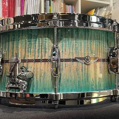 Tama TMS1465SR ECB Star Maple Snare Drum / Emerald Sea Curly Maple Burst 14"×6.5" image 1