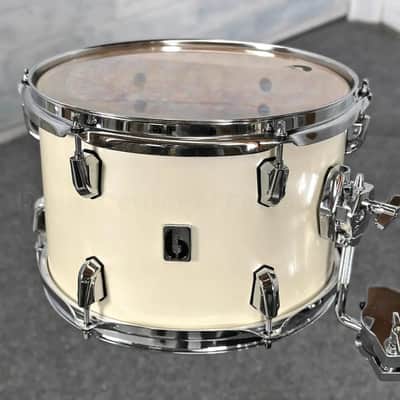 British Drum Company Enigma 3pc Club Drum Set Satin Olde English White image 5