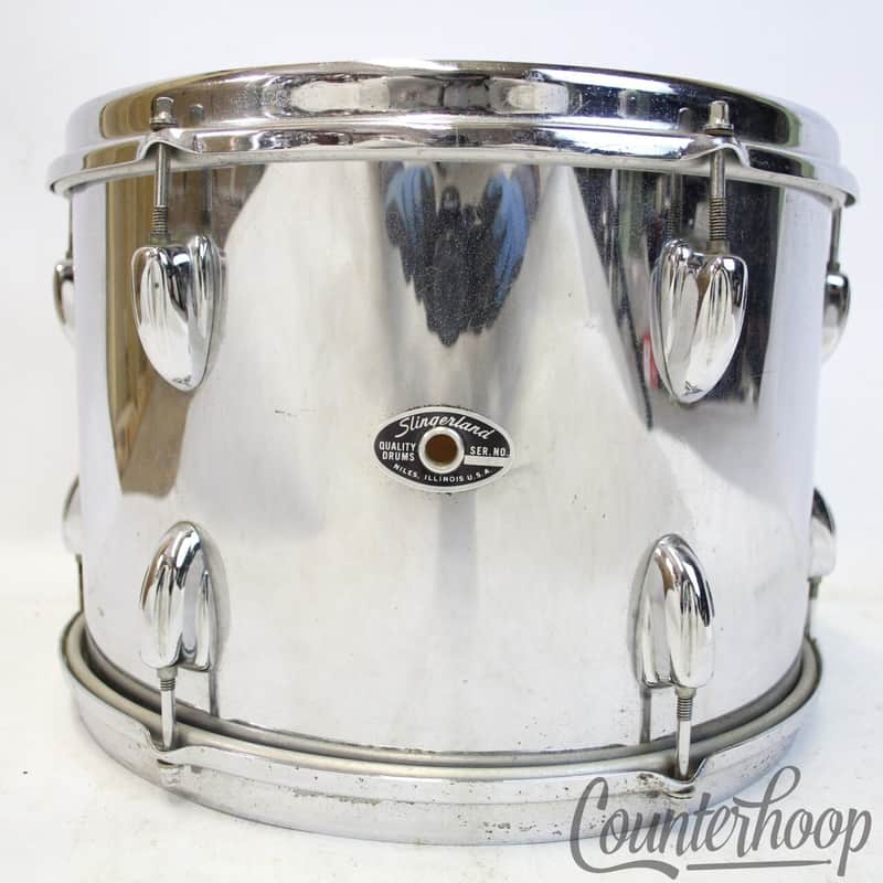 *Slingerland 13x9" Tom Drum 70s Chrome Over Wood COW Sound King Stick-Saver Rims image 1