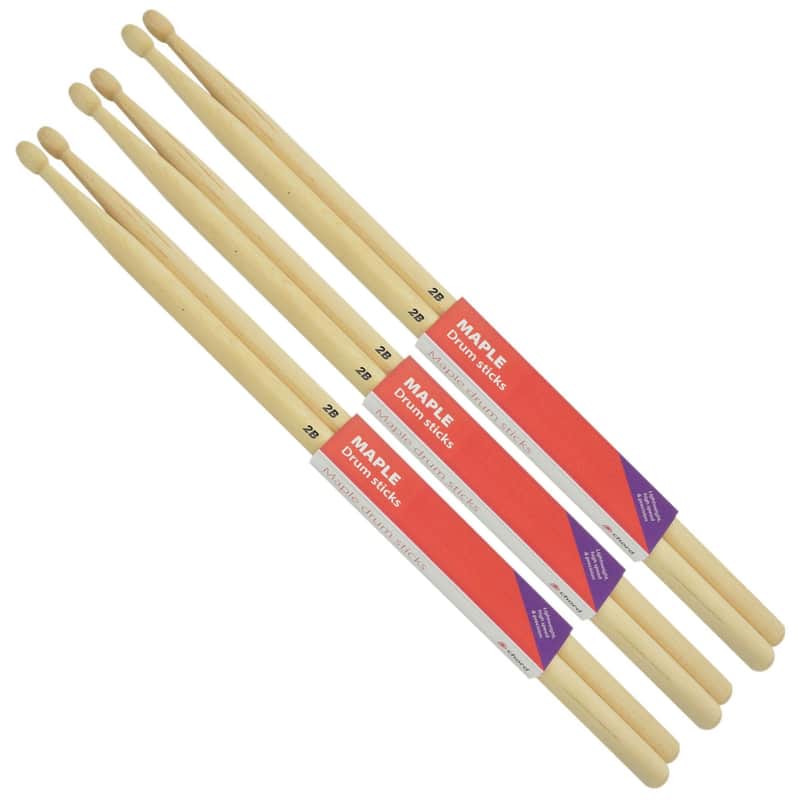 Chord Maple Drumstick 2B WOOD TIP Bundle of 3 Pairs image 1