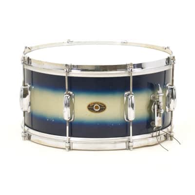 Vintage Slingerland 7x14 Snare Drum, 8 Lug, Blue/Silver Duco Finish, 1959 Model image 1
