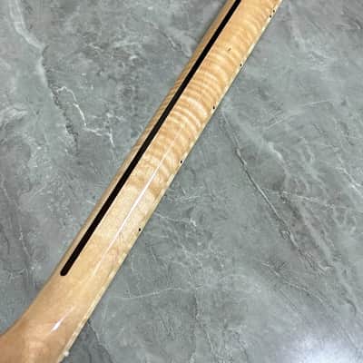 Stainless 22 Frets gloss Left hand  flame maple electric guitar neck parts scale length：25.5 inches. image 3