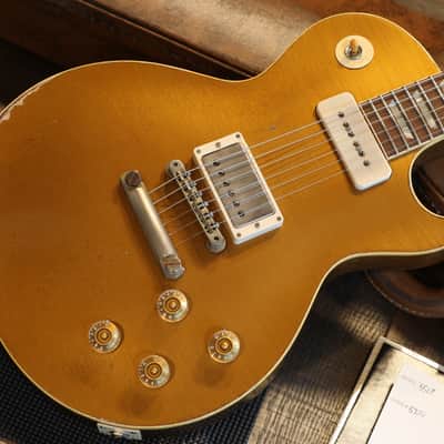 Unplayed! 2023 Gibson Custom Shop 1955 Reissue M2M Les Paul P90 Electric Guitar Heavy Murphy Aged Double Gold + COA OHSC image 2