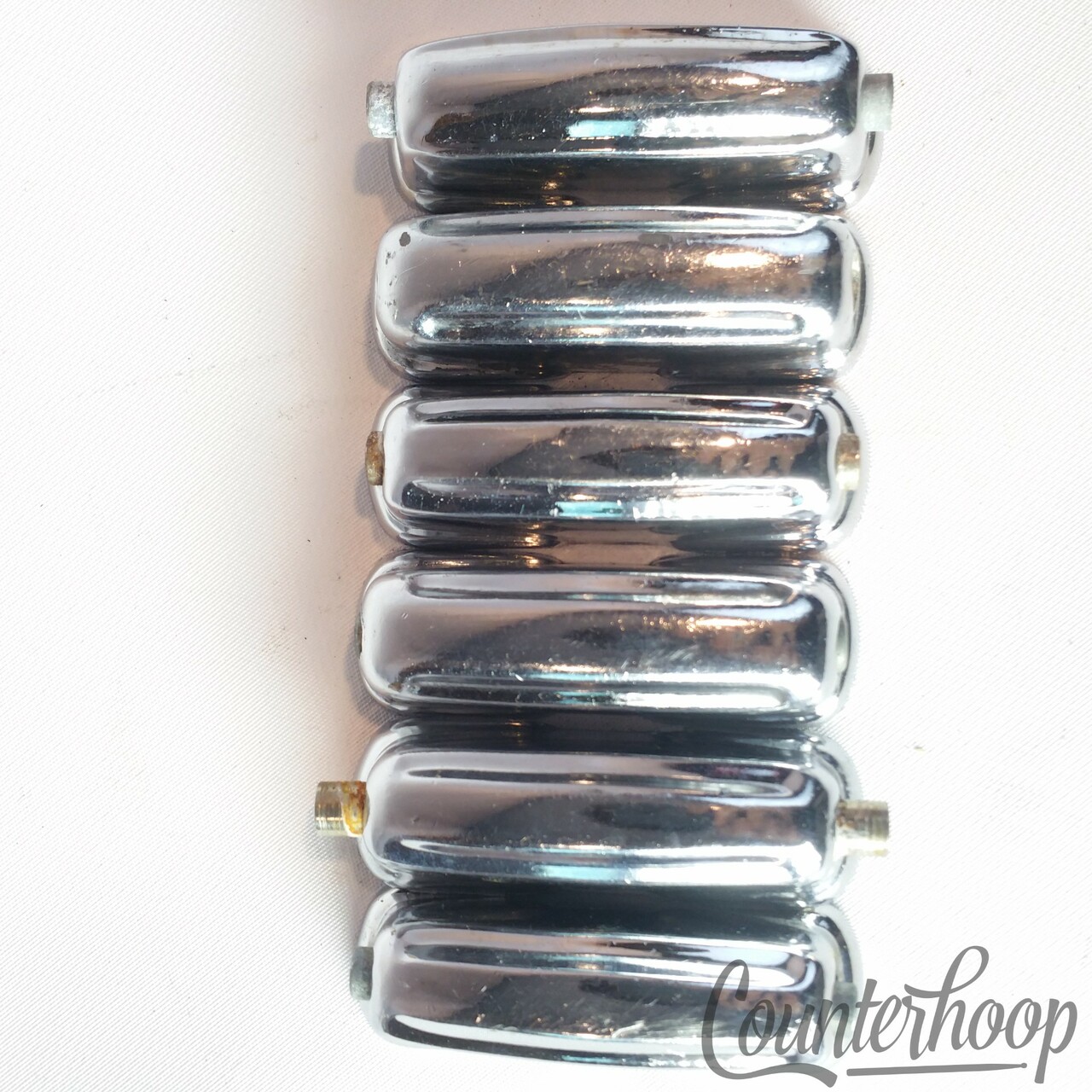 Pearl 6x Snare Drum Lugs Chrome 2 1/4"Sound King Style Vintage 60s-70s Japan — main photograph