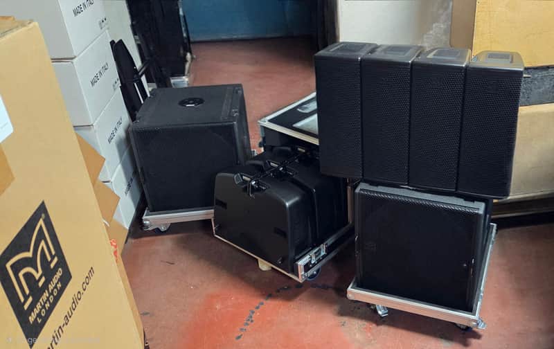 Martin Audio MLA Mini, demo system packaged in transport cases and covers image 1