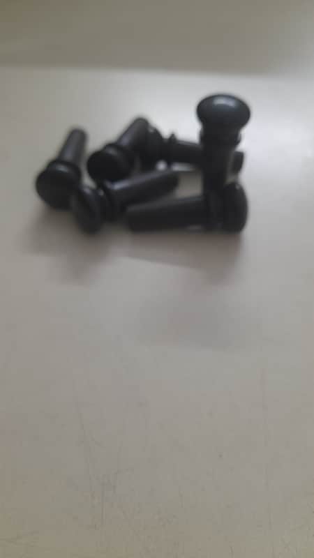 Acoustic Guitar Strap Button End Pin Black- 6 pcs image 1