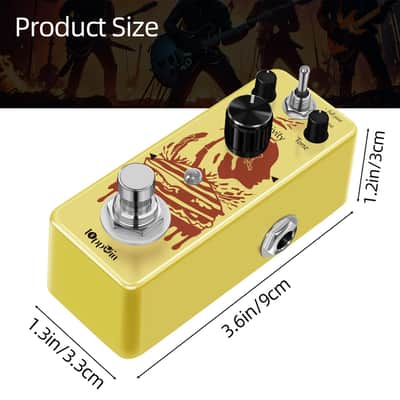 IOppWin Optical Compressor Pedal for Electric Guitar & Bass, Classic Analog Comp Effect with Smooth Attack & Decay, True Bypass, Mini Size Metal Housing image 2
