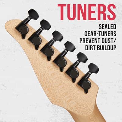 Electric Guitar Kit for Beginner, Intermediate & Pro Players with Guitar, Amp Cable, 6 Picks | Solid Wood Body, Volume/Tone Controls, 5-Way Pickup - Red image 2